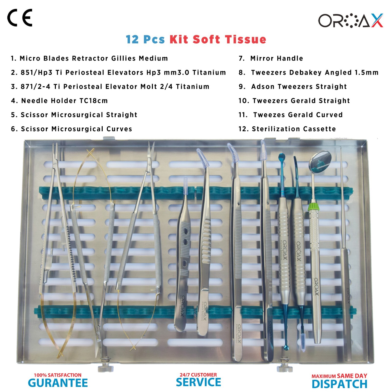 Kit de 12 pinzas de sutura para tejidos blandos de microcirugía Ahorre 30 $ AHOR