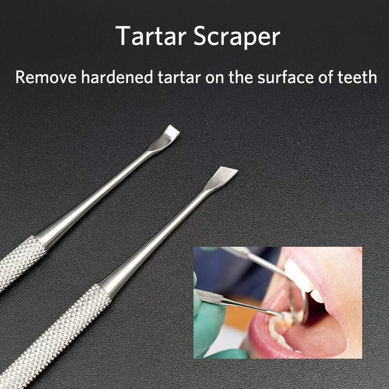 Stainless Steel Dental Tools Kit Teeth Cleaning Tartar Scraper Hygiene Set New