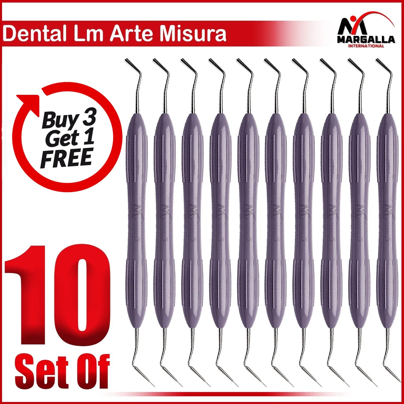 10Pcs Lm Arte Misura Dental Composite Filling Instruments Silicone Handle