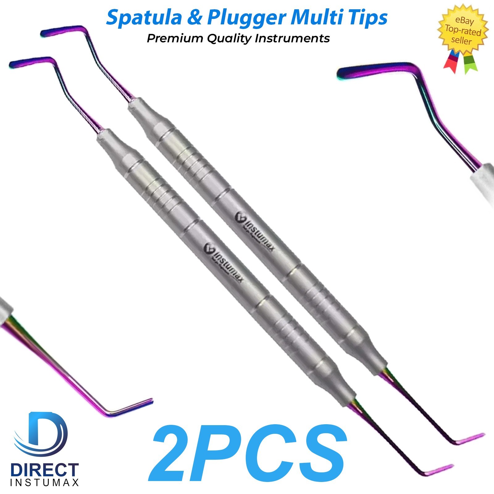 Dental Composite Filling Instruments Spatula & Plugger Titanium Color Tips