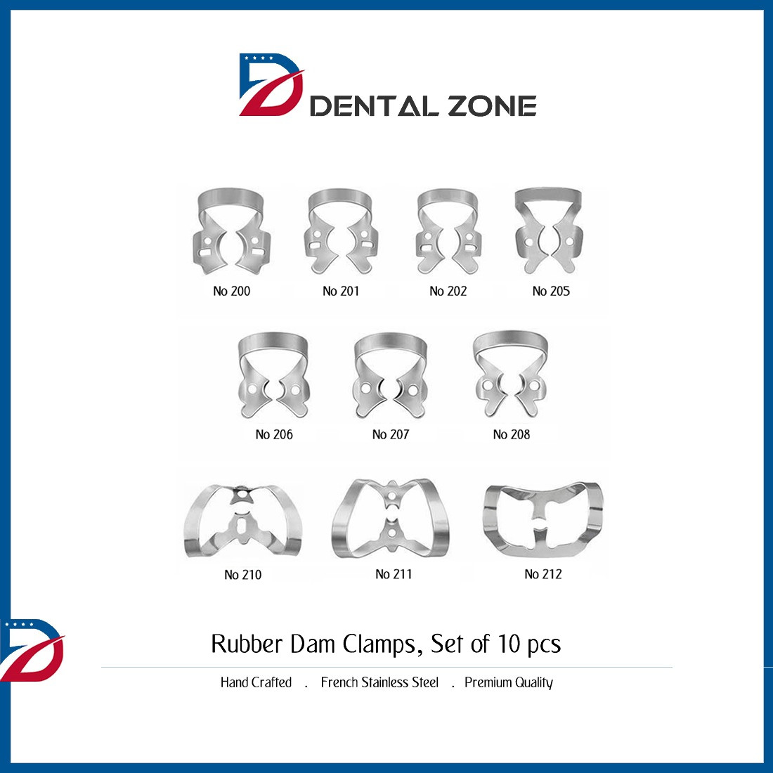 RUBBER DAM CLAMPS 10 PCS ENDODONTIC DENTAL INSTRUMENTS