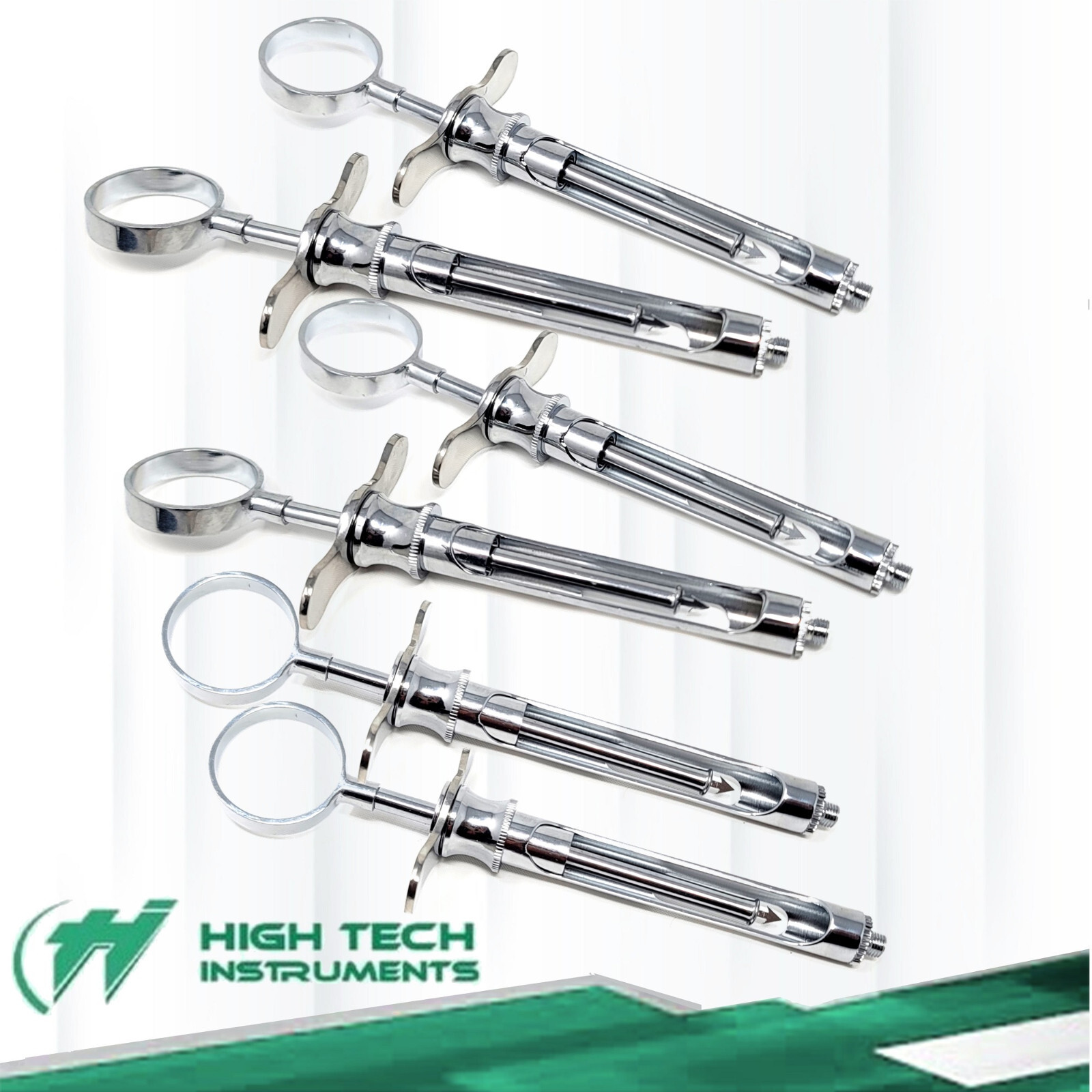 Lot of 6 1.8CC STAINLESS STEEL DENTAL ASPIRATING SYRINGE DENTAL INSTRUMENTS