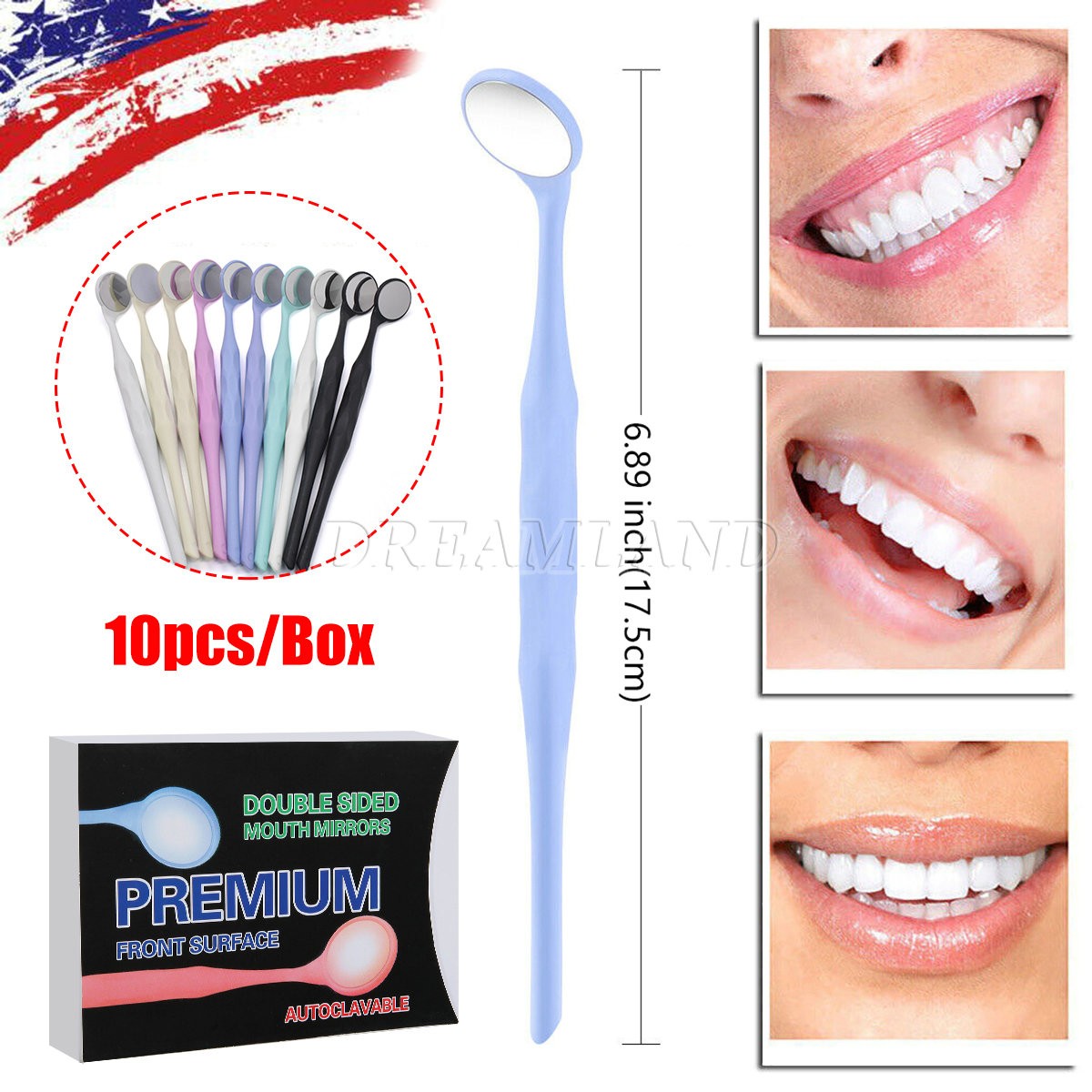 Espejos bucales dentales Reflector doble cara Espejo oral Blanqueamiento dental