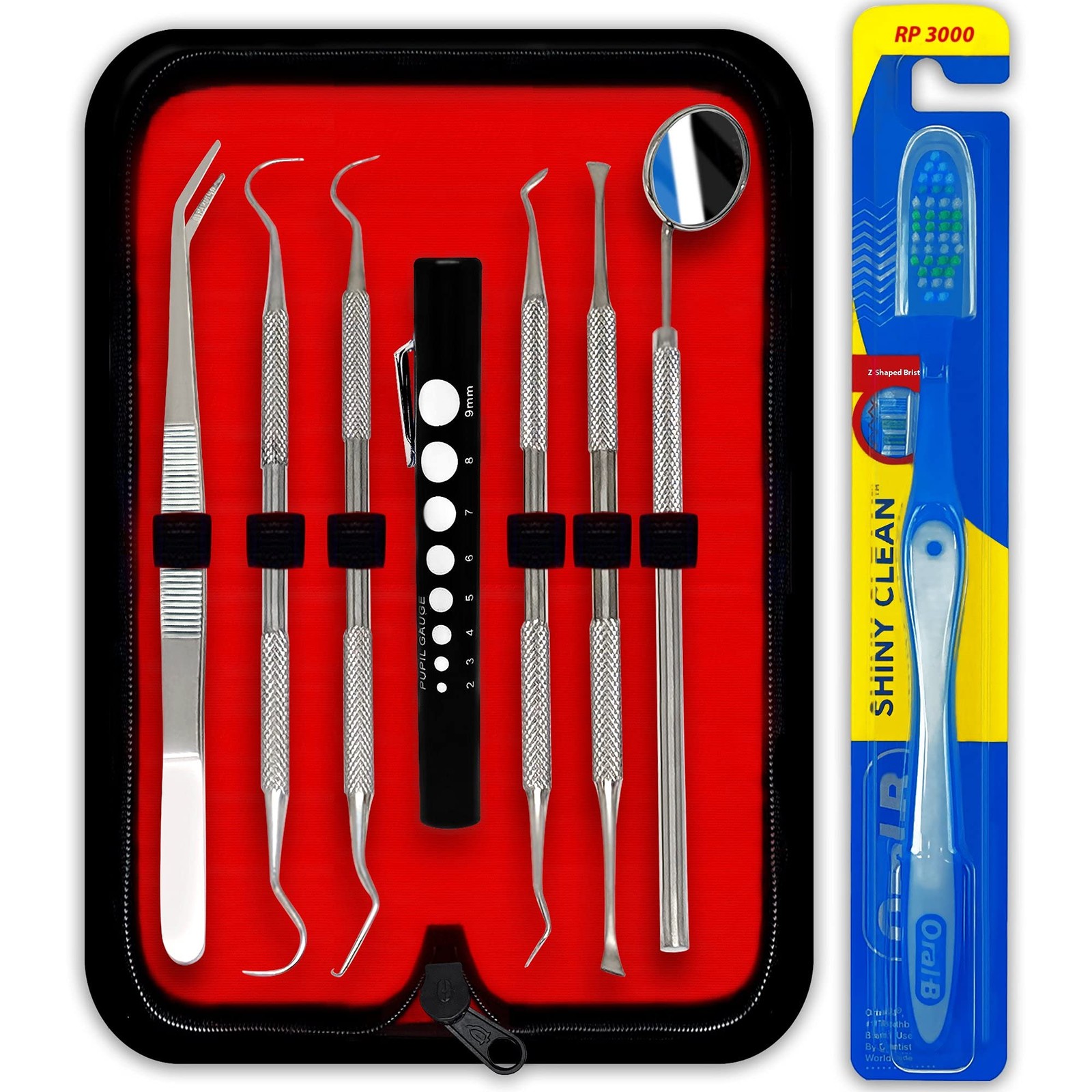 Professional Dental Hygiene Kit – Stainless Steel Tartar Remover, Tooth Scrap…