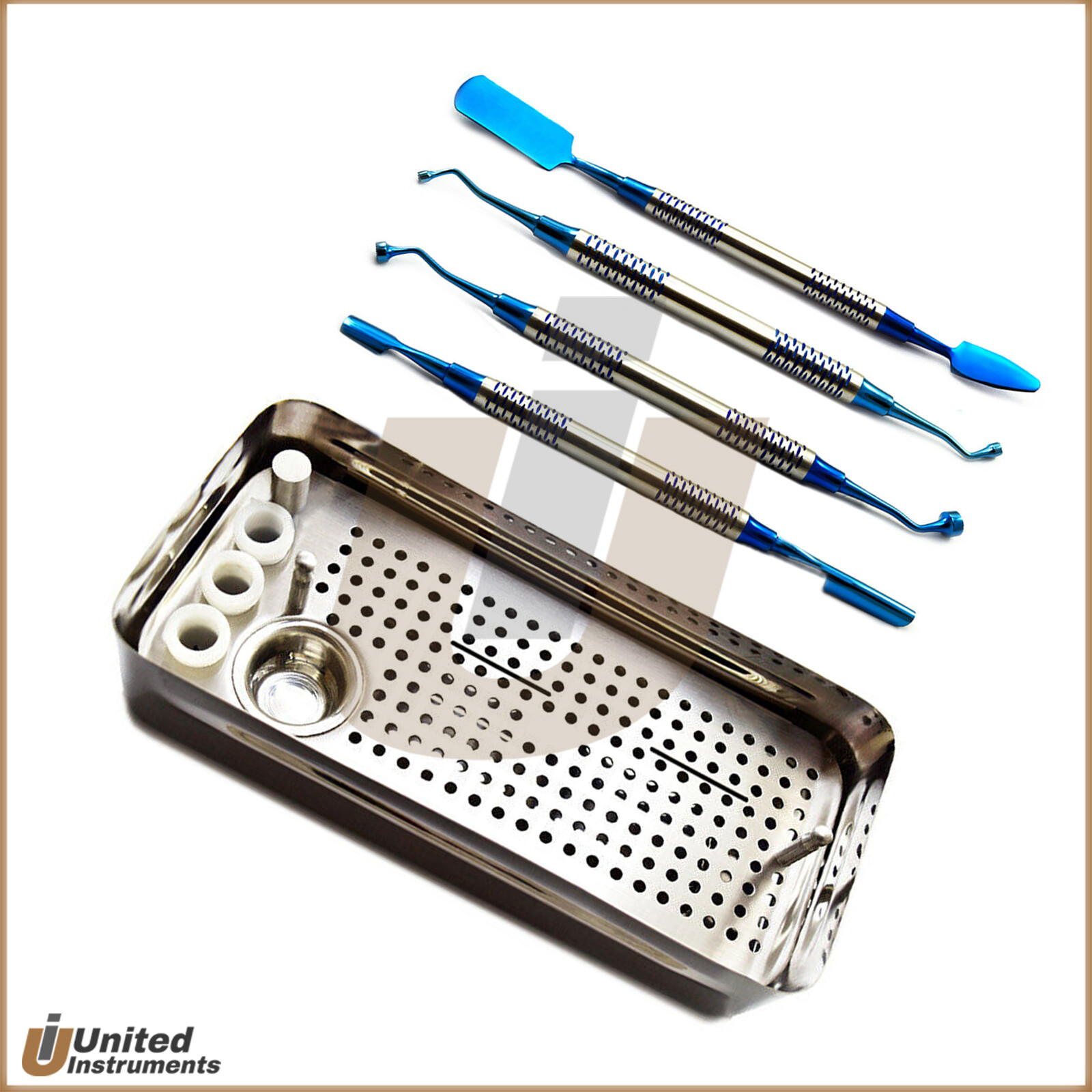 Dental Implant PRF Instruments Set Of 4 Compactor Spoon Carrier and PRF GRF Box