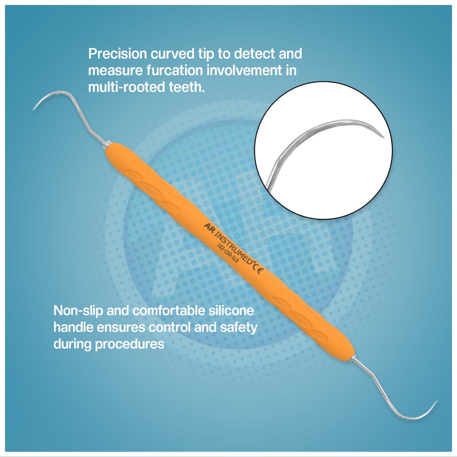 AR Silicone Coated Furcation Probe Color Coated Dental Periodontal Perio Probe