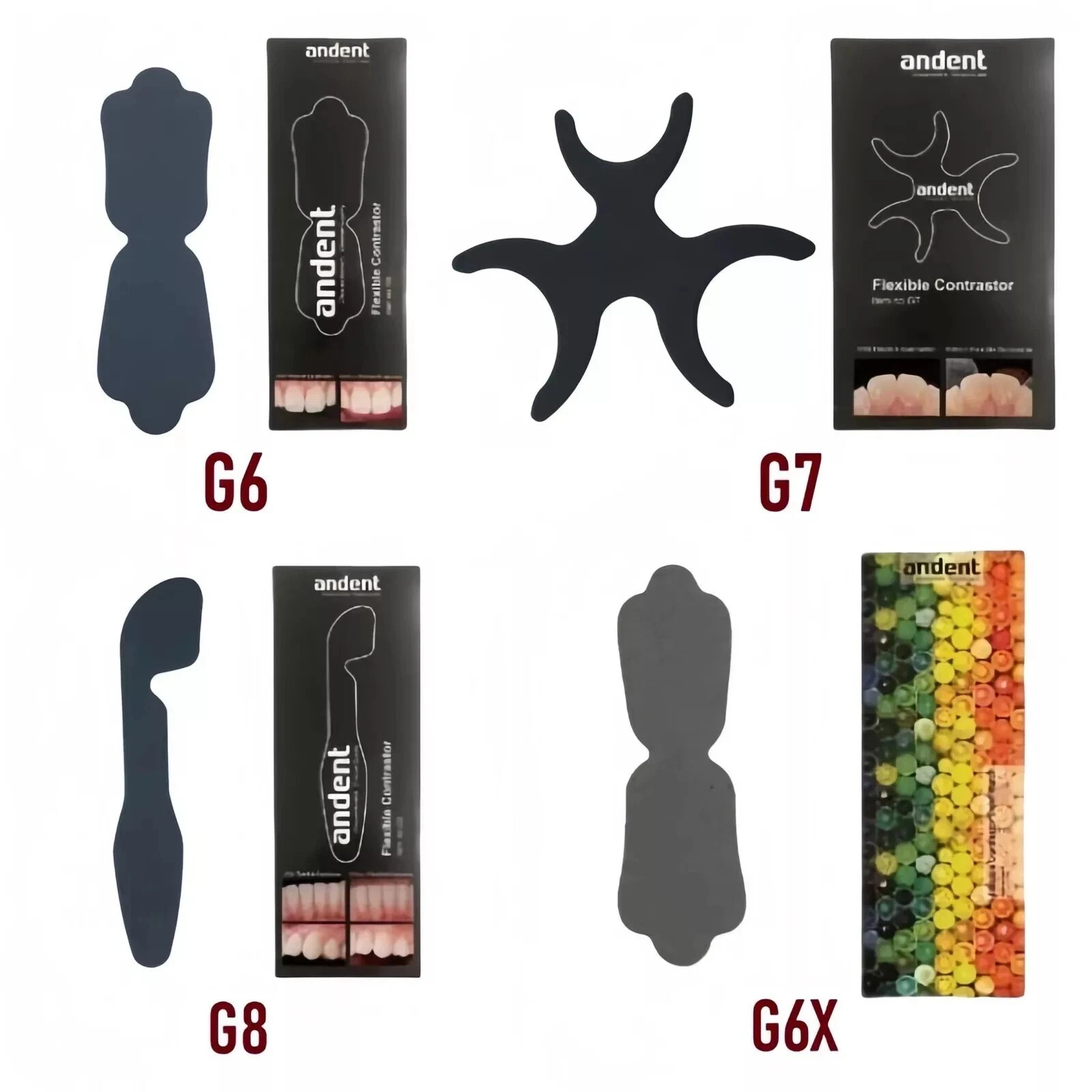 4 Pcs Dental Bendable Flexible Silicone Black Background Board Photo Contrast