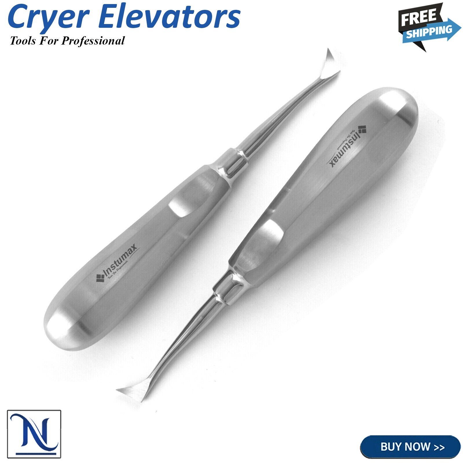 2 Pcs Dental Root Elevators CRYER Oral Surgery PDL Luxating Elevator INSTUMAX