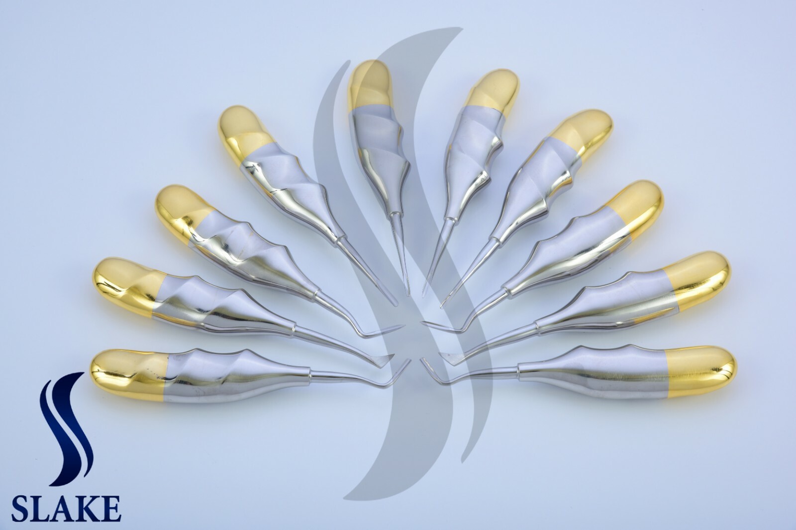 Dental Elevators Extraction Root Elevator 10 Pcs Dental Instruments Finger Gold