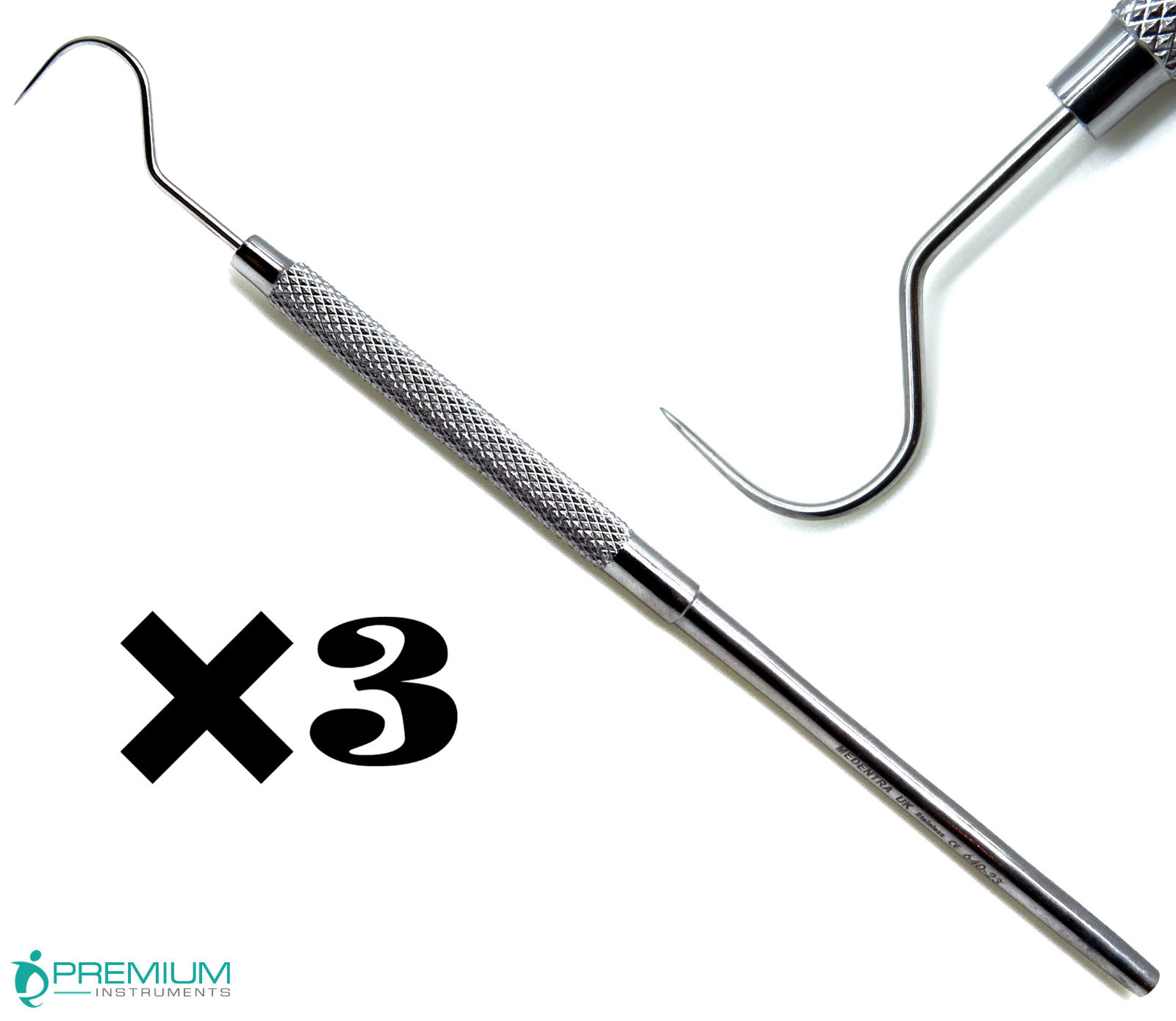 3× Explorer 23 Shepherds Hook Probe Dental Diagnostic Premium Instruments