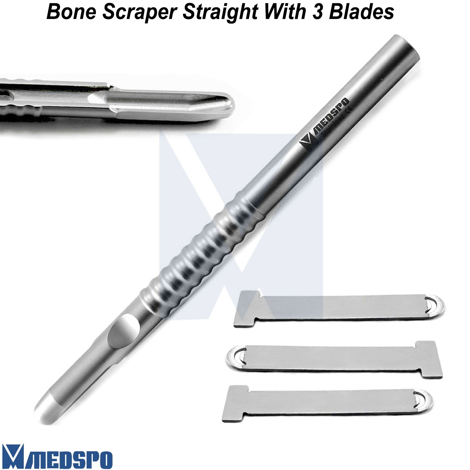 Dental Bone Scraper Straight With Blades Implant Harvester Bone Grafting Tools