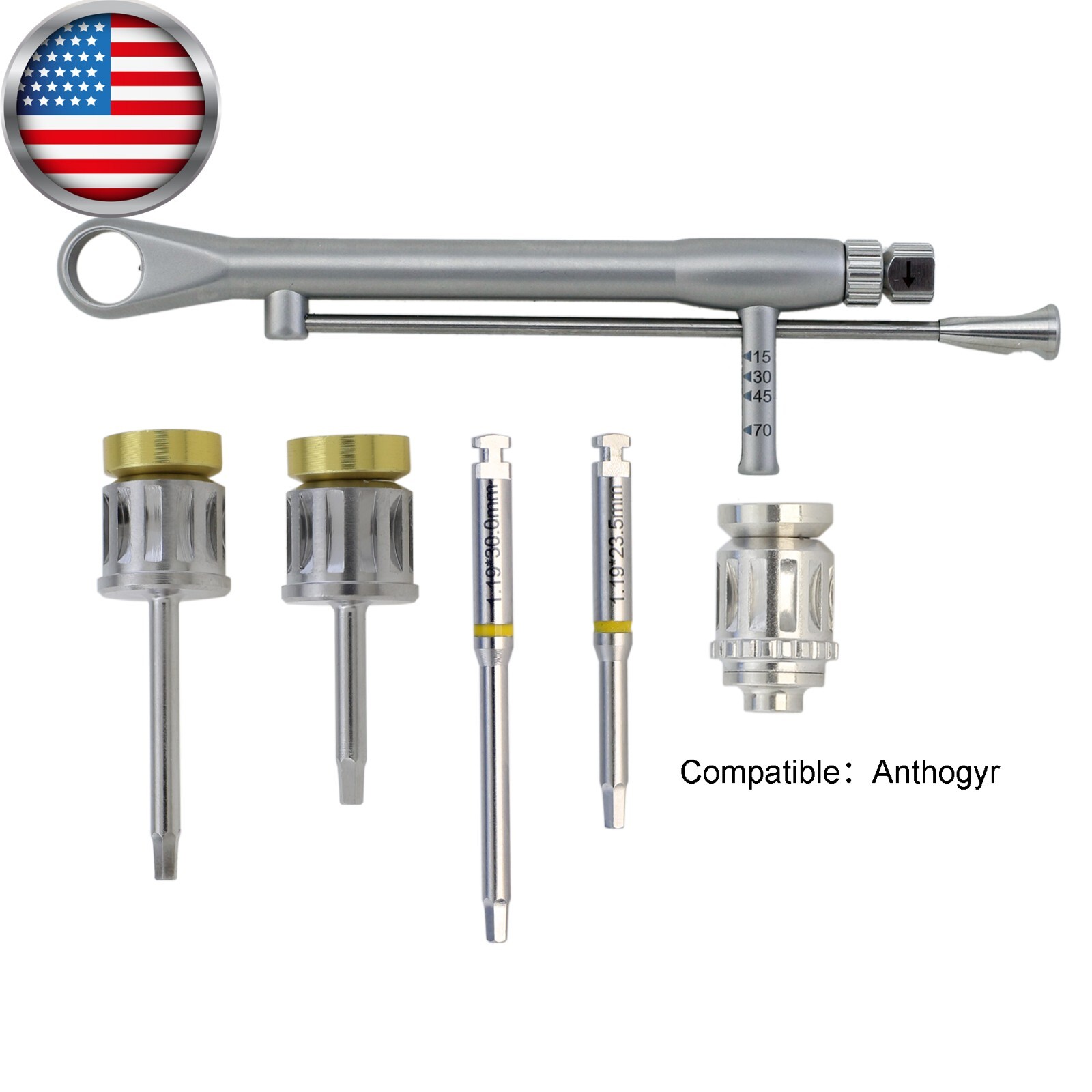 Implant Screwdriver Anthogyr HEX Driver 1.19mm Torque Wrench Manual Latch L S