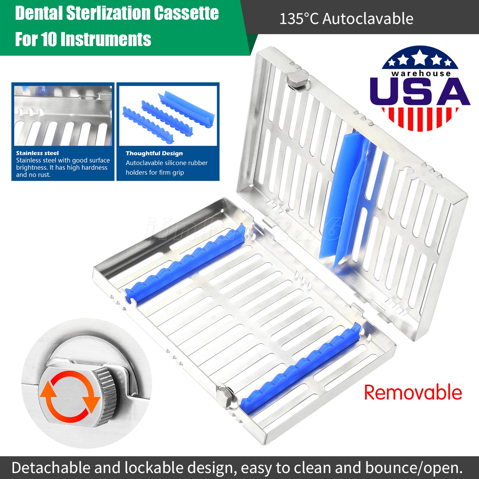Autoclave Sterilization Tray Case Box for Surgical 20 10 5 Instruments