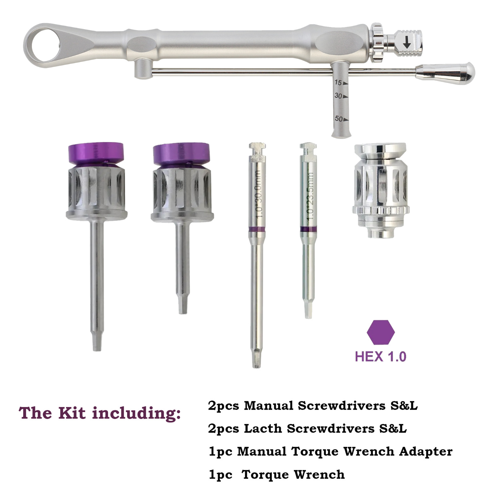 Implant Hex 1.0 Driver Ankylos Screwdrivers Torque Wrench Ratchet Manual Adapter
