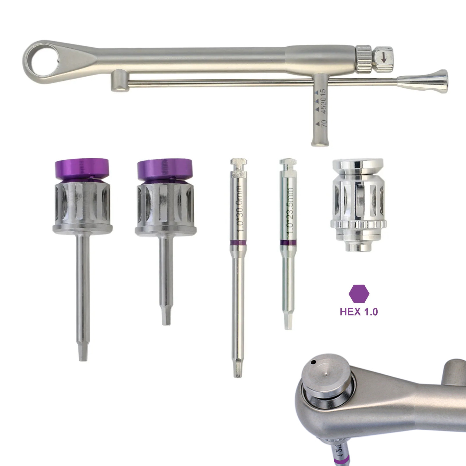 Implant Screwdriver Driver Hex 1.0 Ankylos Manual Torque Wrench Ratchet Adapter