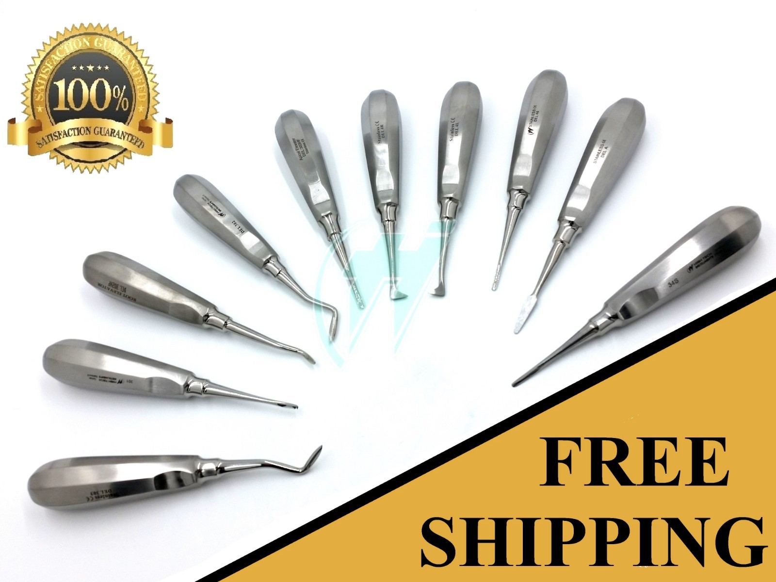 10 Dental Extraction Root tip Elevator MIX Surgical Medical Instruments