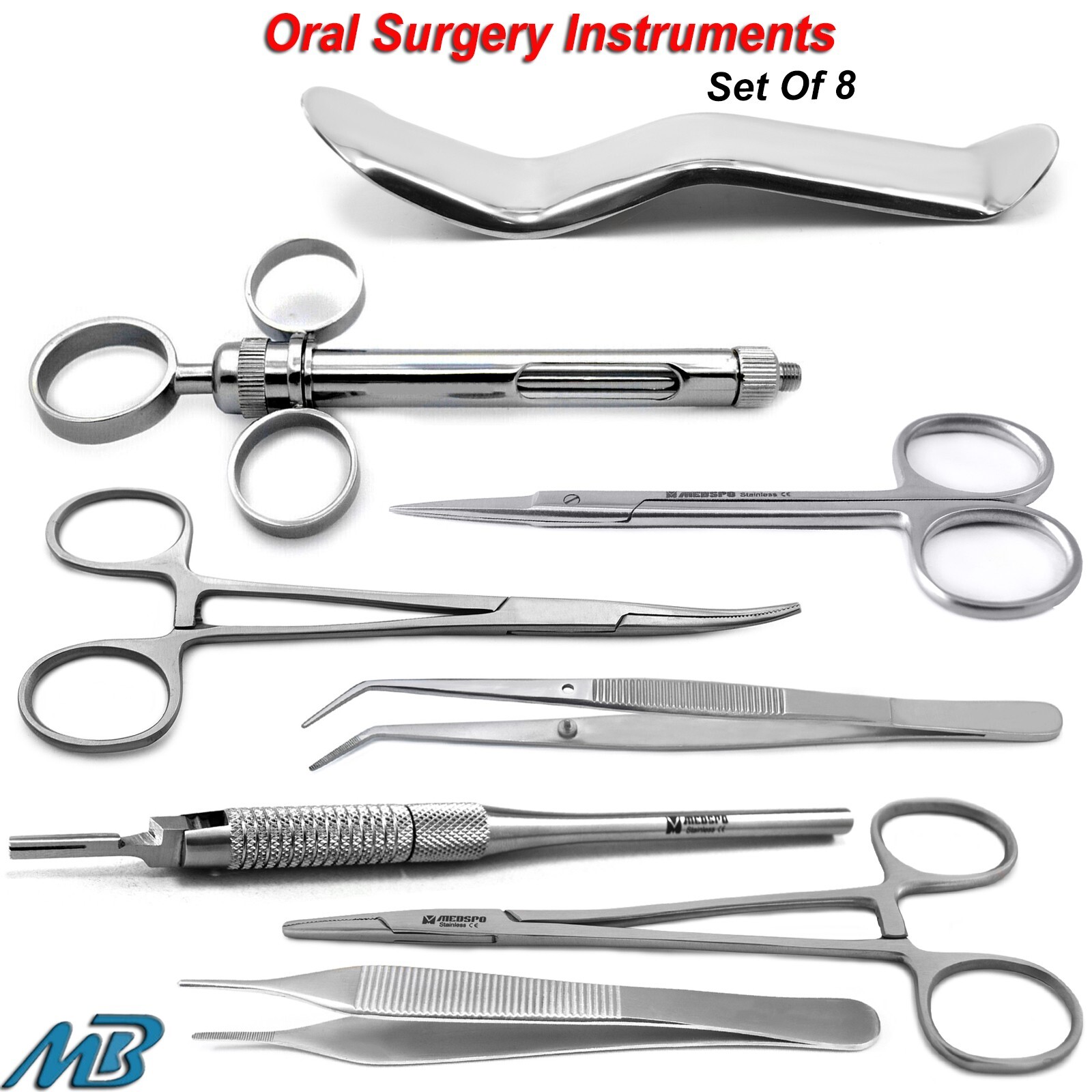 Oral Soft Gum Medical Scissors Forceps Tissue Cut Scalpel Anesthetic Syringe Set