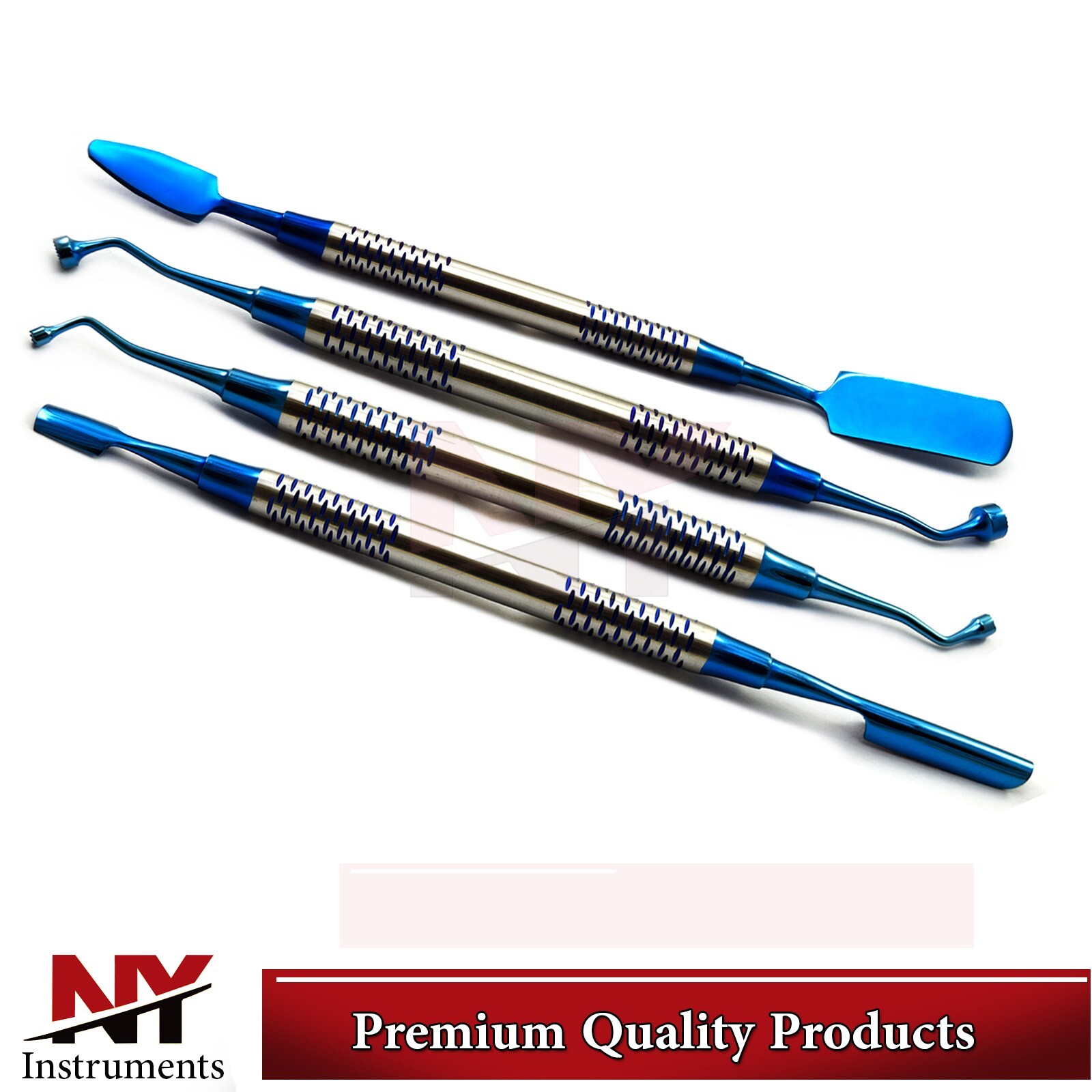 Set of 4 Dental Surgical Periosteal Elevators Compactor Carriers Implant PRF Kit