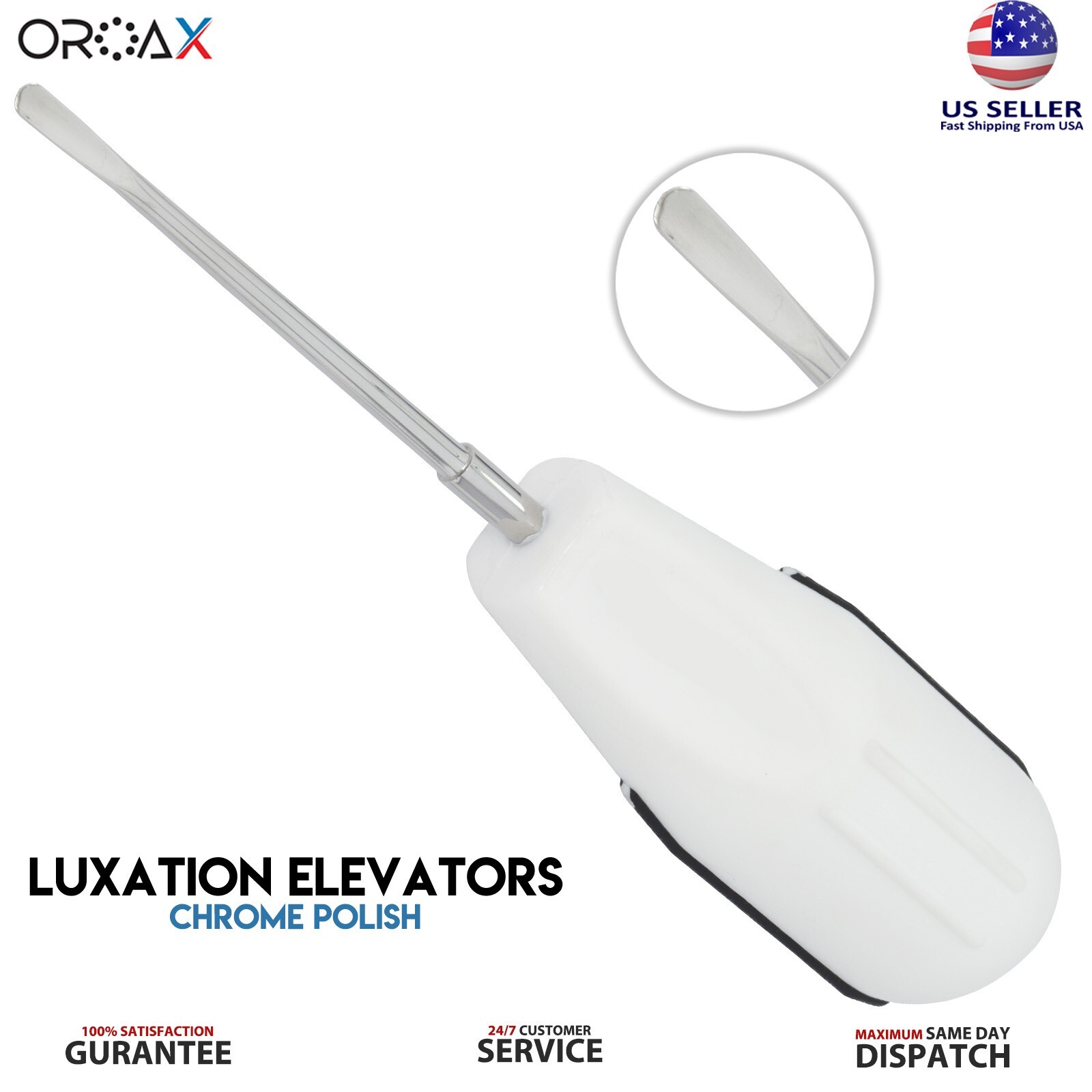 10 Pcs white Dental Root Elevators Oral Surgery PDL Luxating Tooth loosening