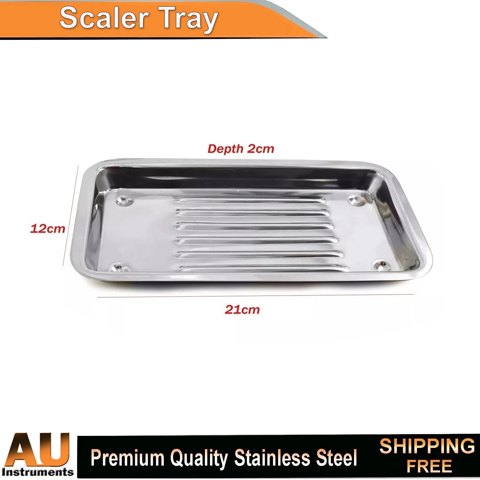 Dental Scaler Surgical Instrument Holding Tray Autoclavable Dish Stainless Steel