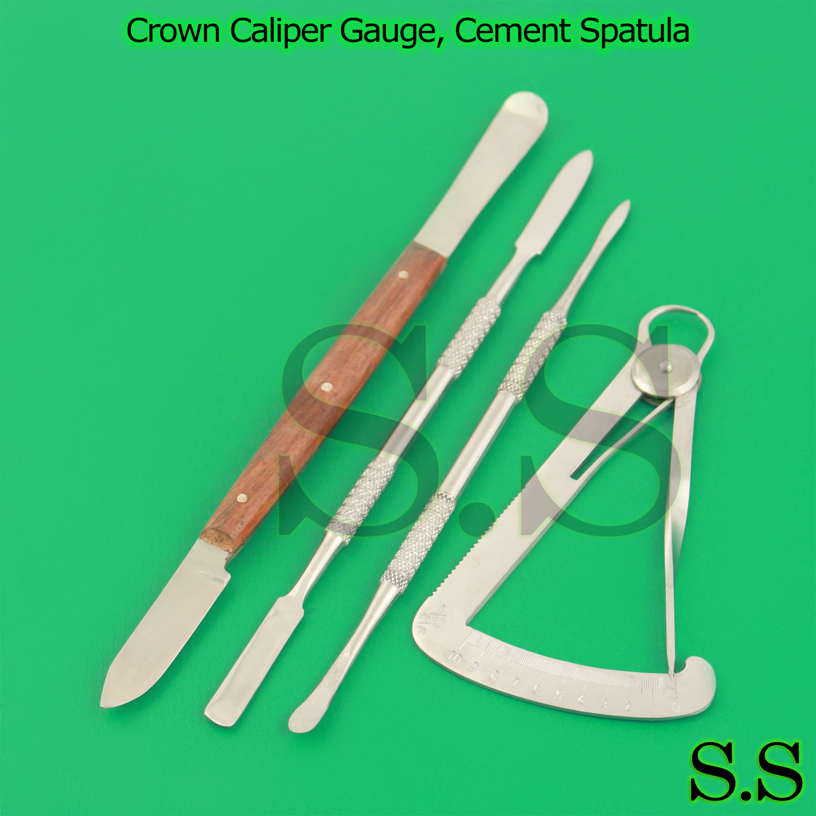 Dental Iwanson Crown Caliper Gauge, Beale Carver, Cement Spatula, Surgical Lab