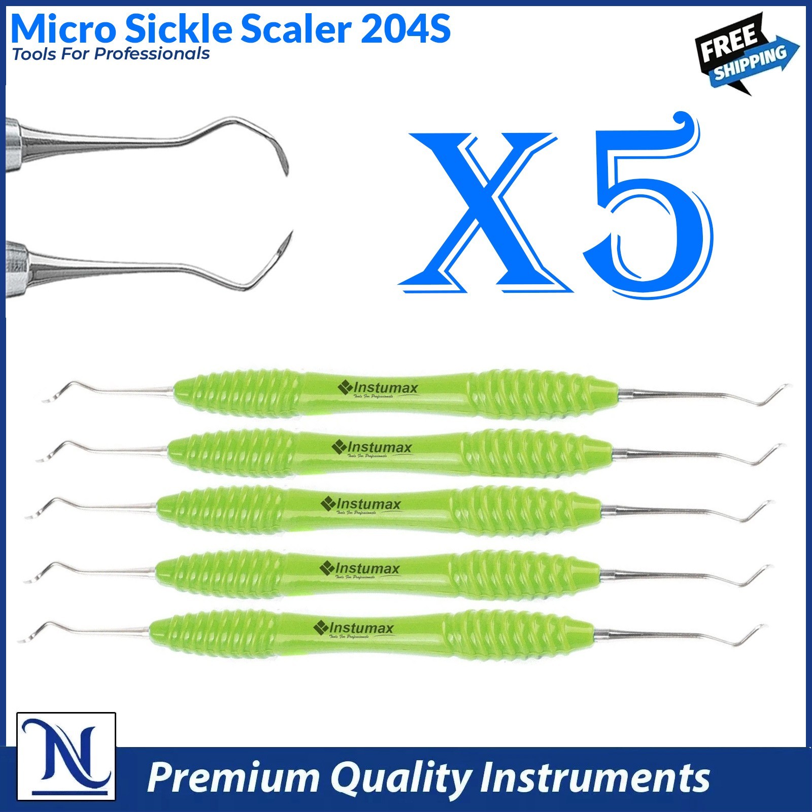 204S Dental Sickle Scaler Kit x10 – Pro Stainless Steel Hand Instruments