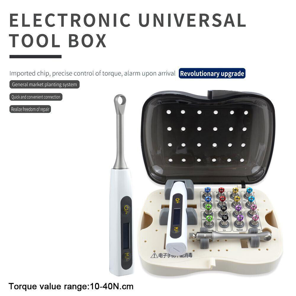 Auto Electric/Manual Dental Universal Implant Kit Torque Wrench +Screw Drivers