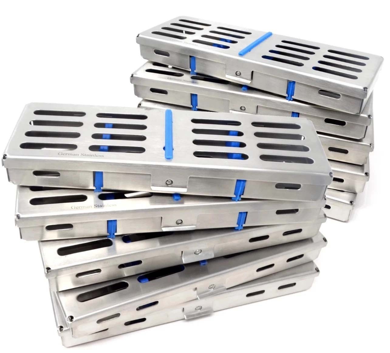 10x 5 Instrument Dental Surgical Sterilization Autoclave Cassette Tray Stainless