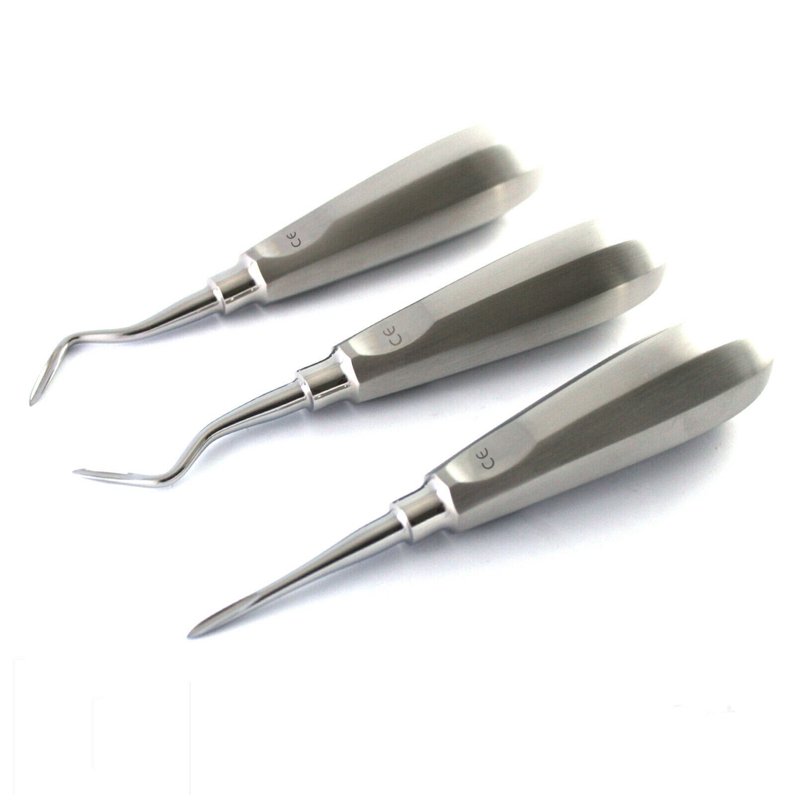 3 Pcs Dental Root Elevators Oral Surgery PDL Luxating Flohr Elevator Extracting