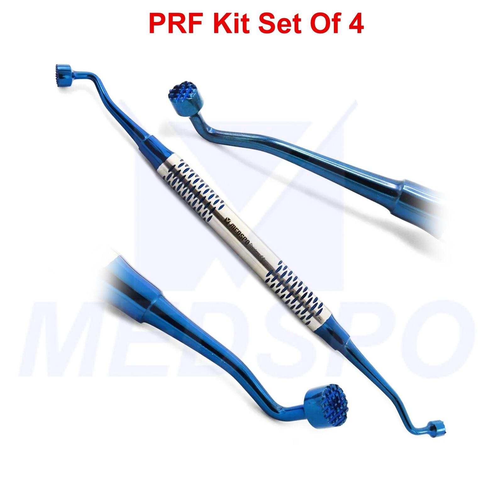 4 PCS Dental PRF Kit Surgical Implant Periosteal Elevators Curette Bone Plugger
