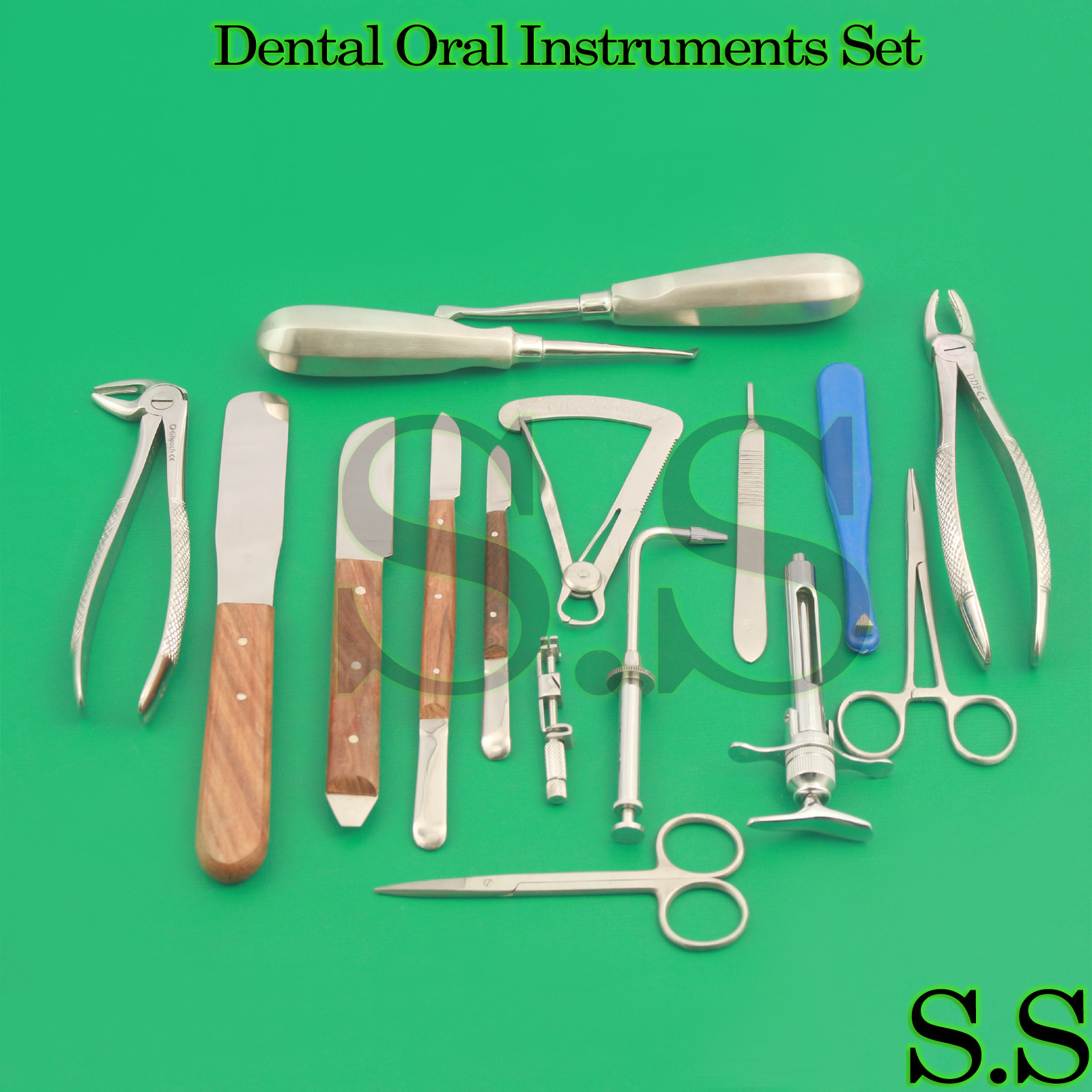 Forceps Elevators Scissors Syring Oral Dental Instrument Lot of 16 pcs A+Quality