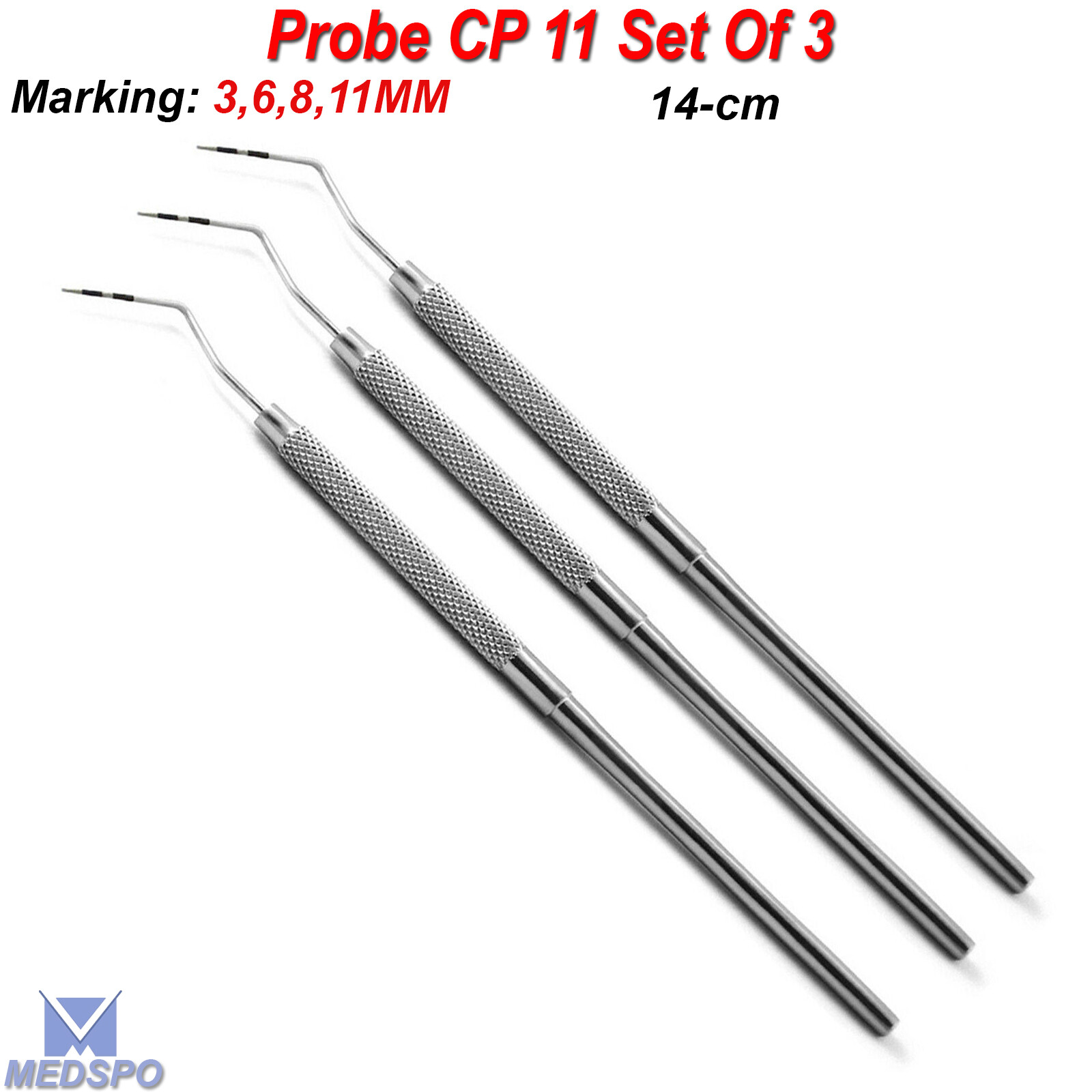 Periodontal CP-11Pocket Measuring sonda exploración Dental Color Coded Probe CE