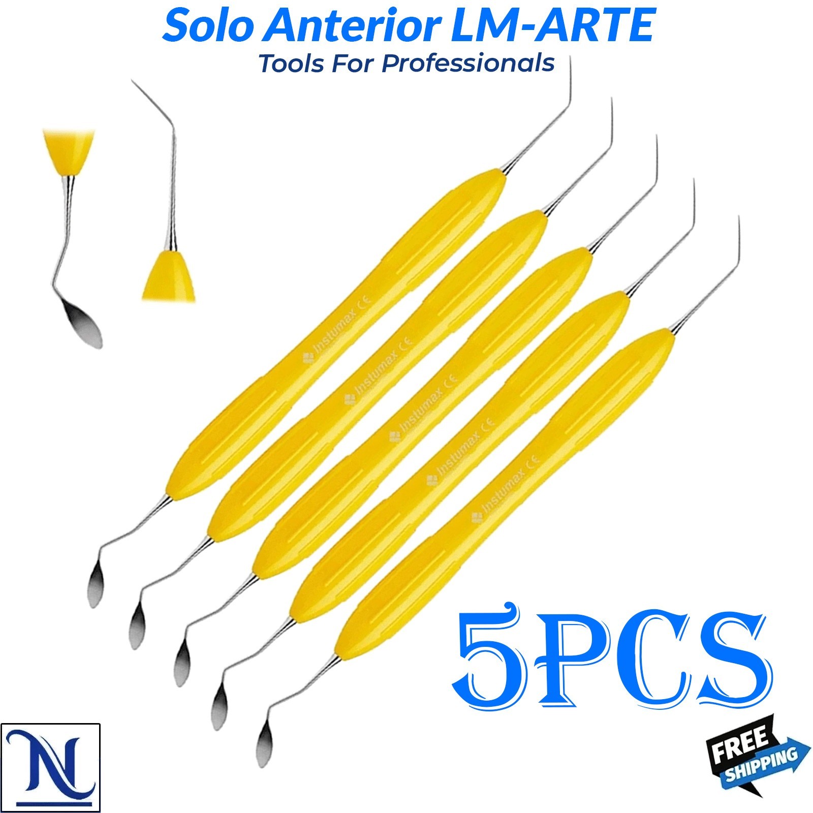 Dental LM Composite Resin Filling Solo Anterior Spatula Instruments 5 Pcs Set