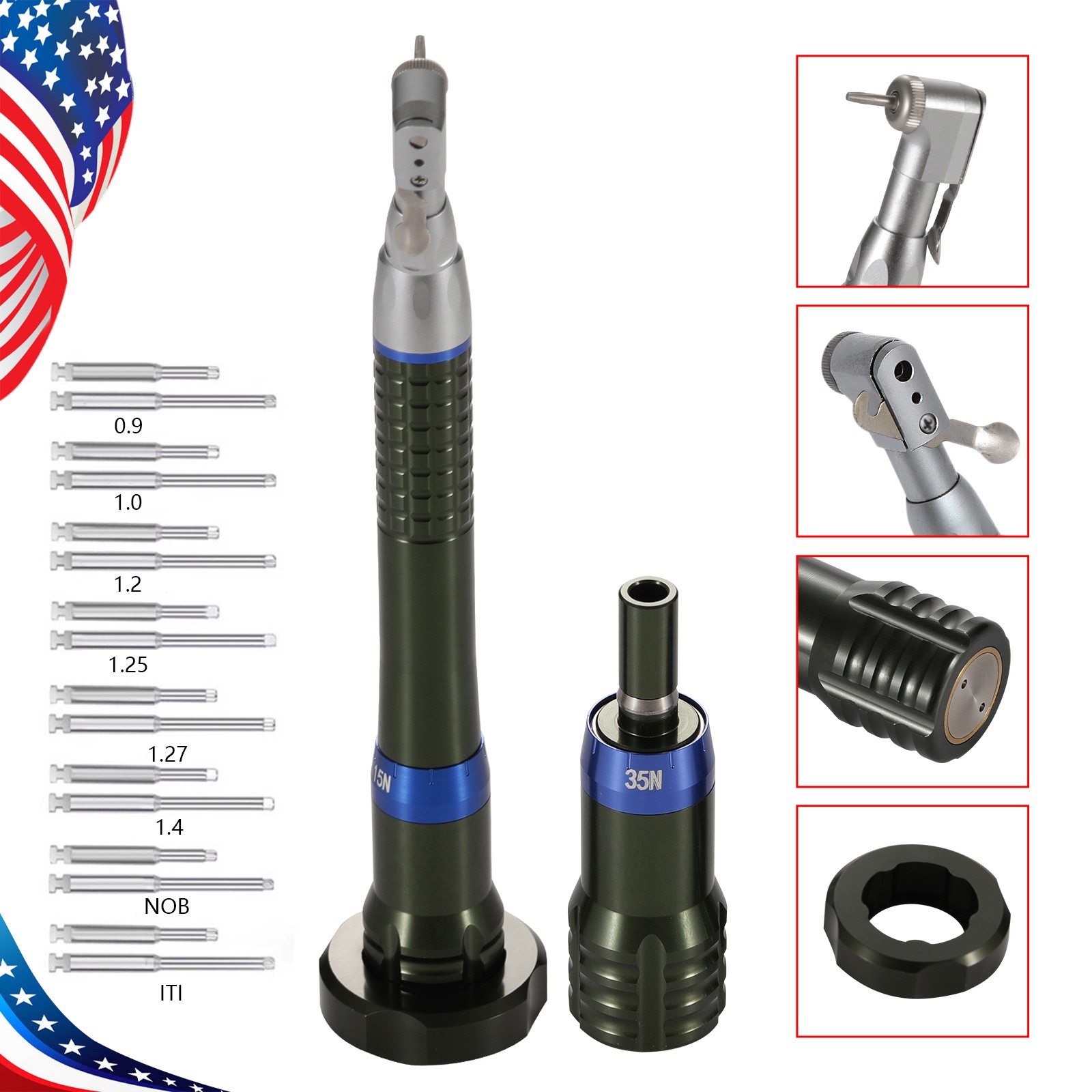 Dental Implant Torque Wrench 16pcs Screwdrivers Contra Angle Latch Handpiece OR