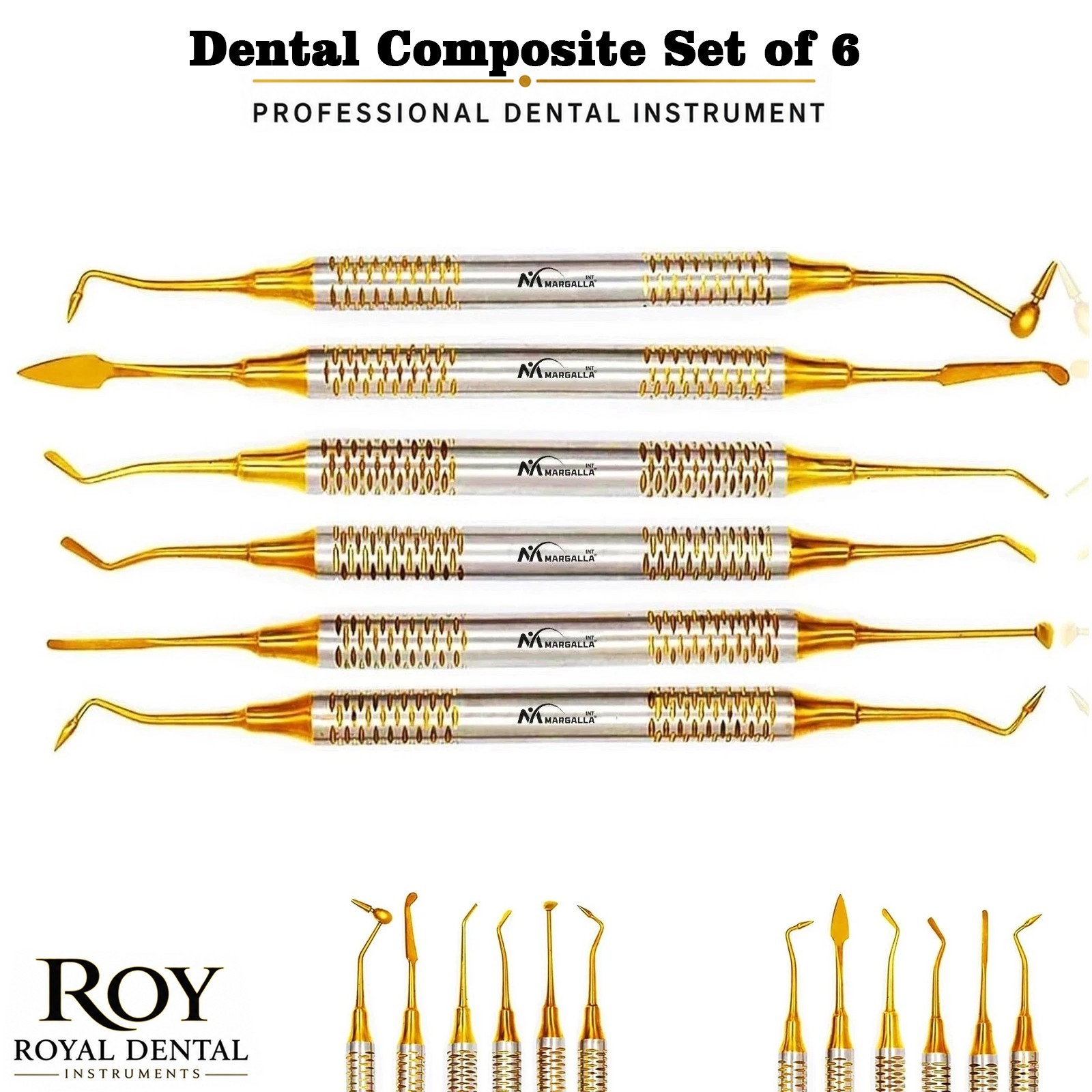 6pcs Set Dental Composite Resin Filling Spatula Repair Restorative Instruments