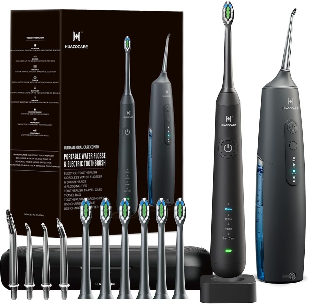 2-1 Oral Clean Kit- Water Dental flosser & Electric Toothbrush Combo- Brushin…