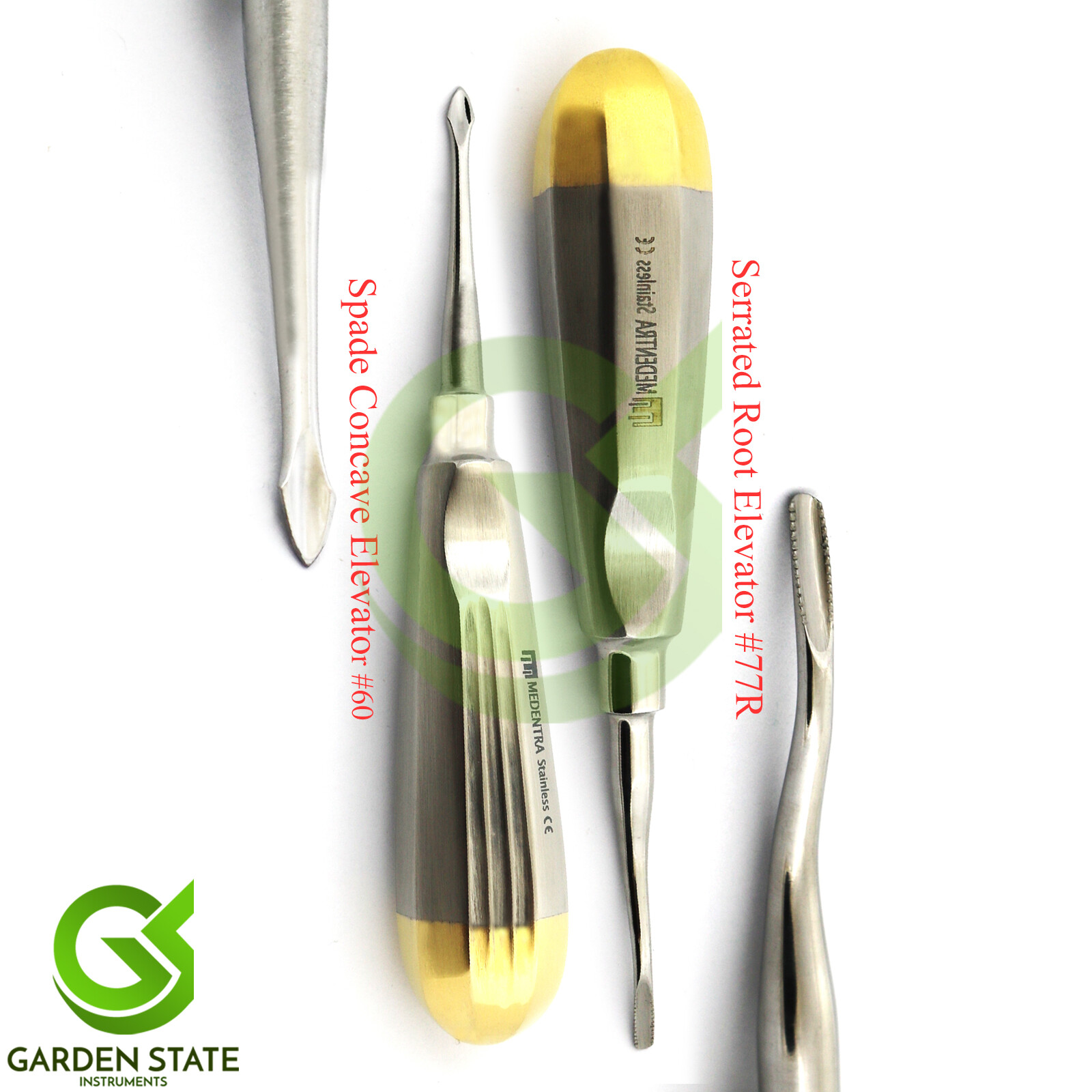 Dental Extraction Root Elevator #77R Tooth Spade Concave #60 Elevators Gold/H