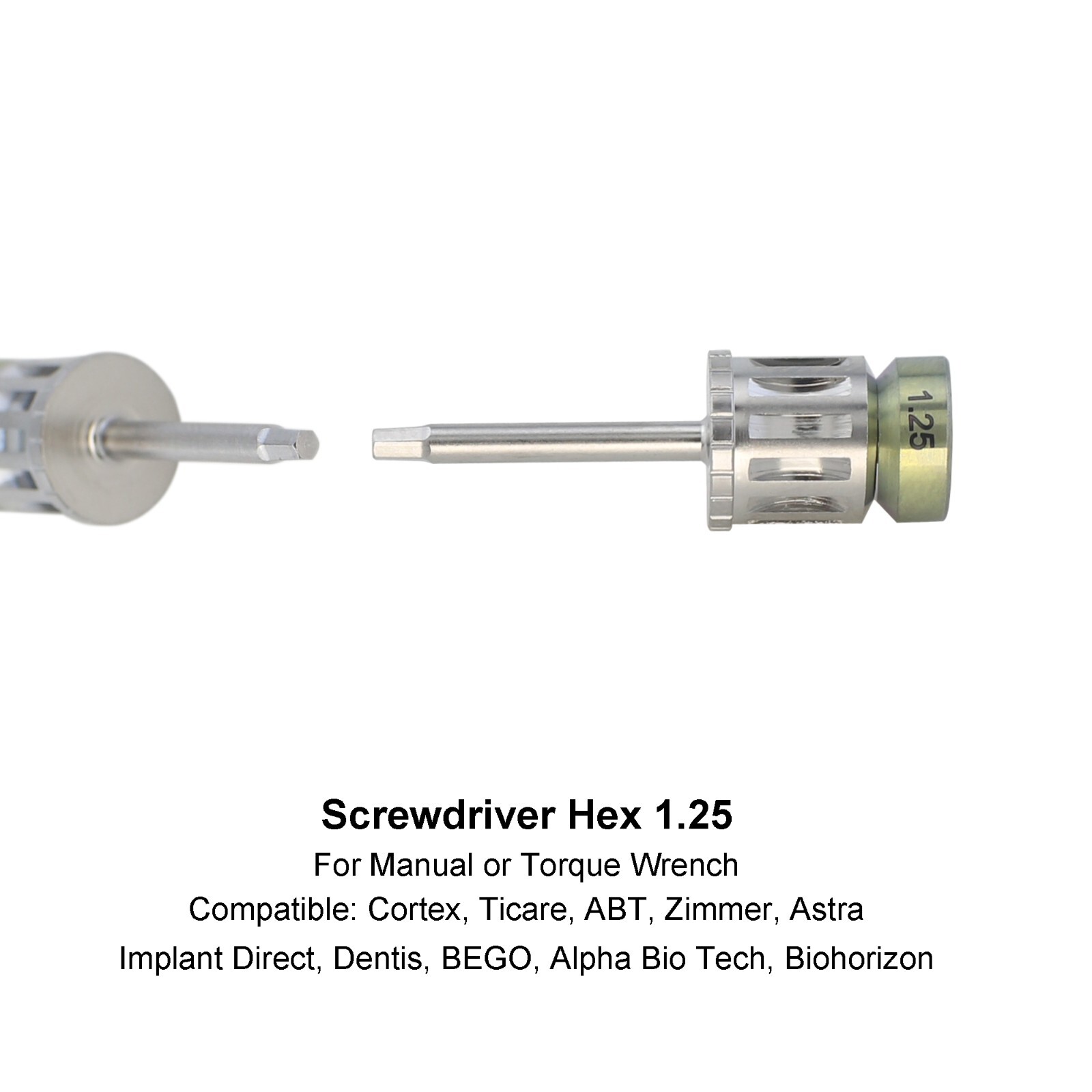 Implant Hex Driver Screwdriver Torque Wrench straumann 1.2 1.25 SCS Astra 3i MIS