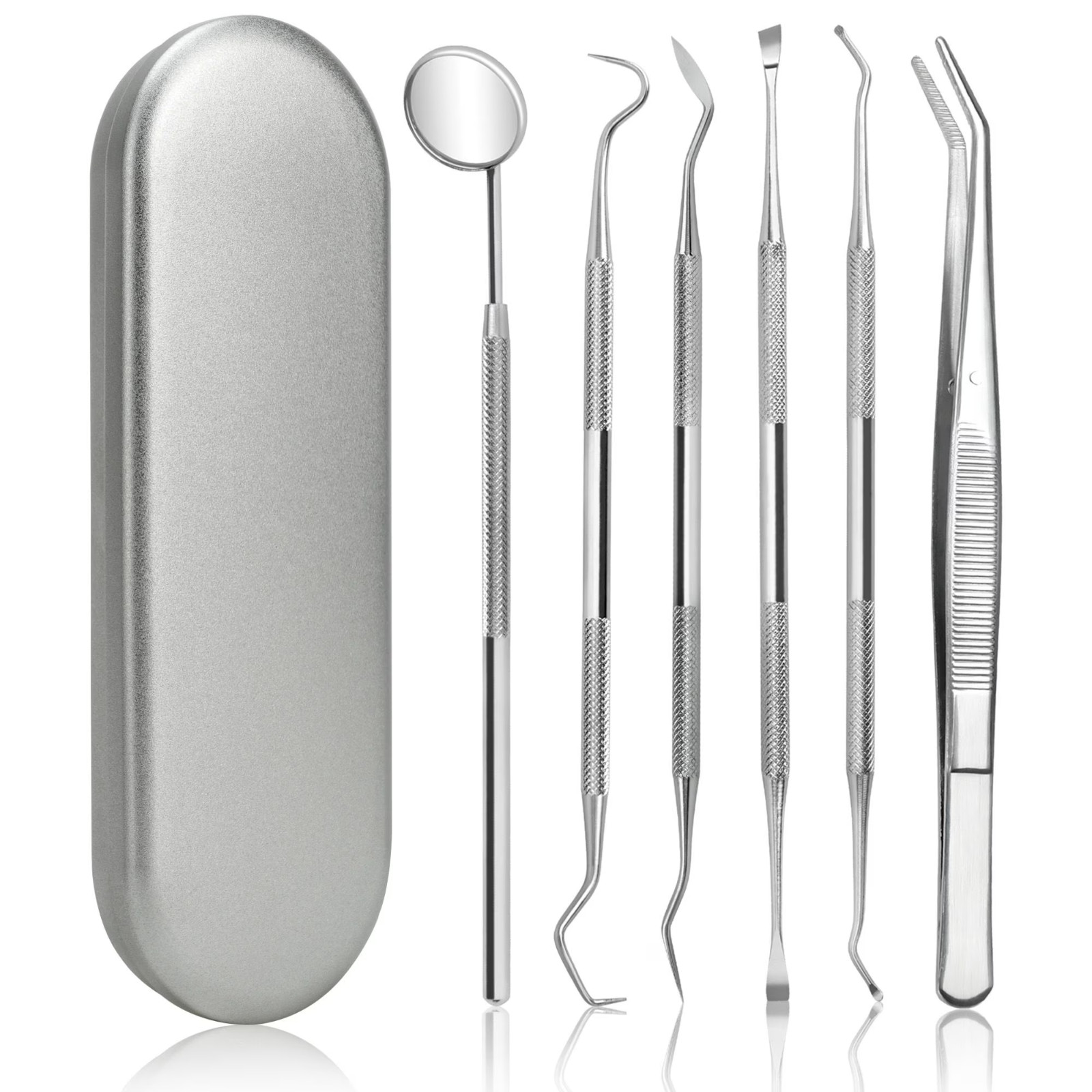 Dental Scaler Tool Kit Stainless Steel Oral Care Set Mirror Probe Tweezer