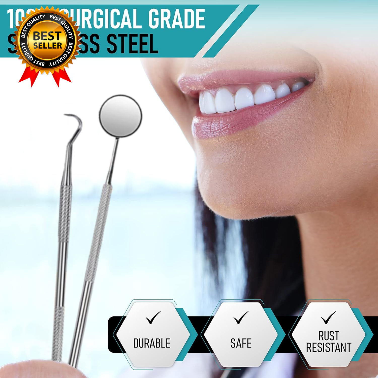 Dental Kit Tools 10 Pack Stainless Steel Plaque Remover Dental Tools to Remove