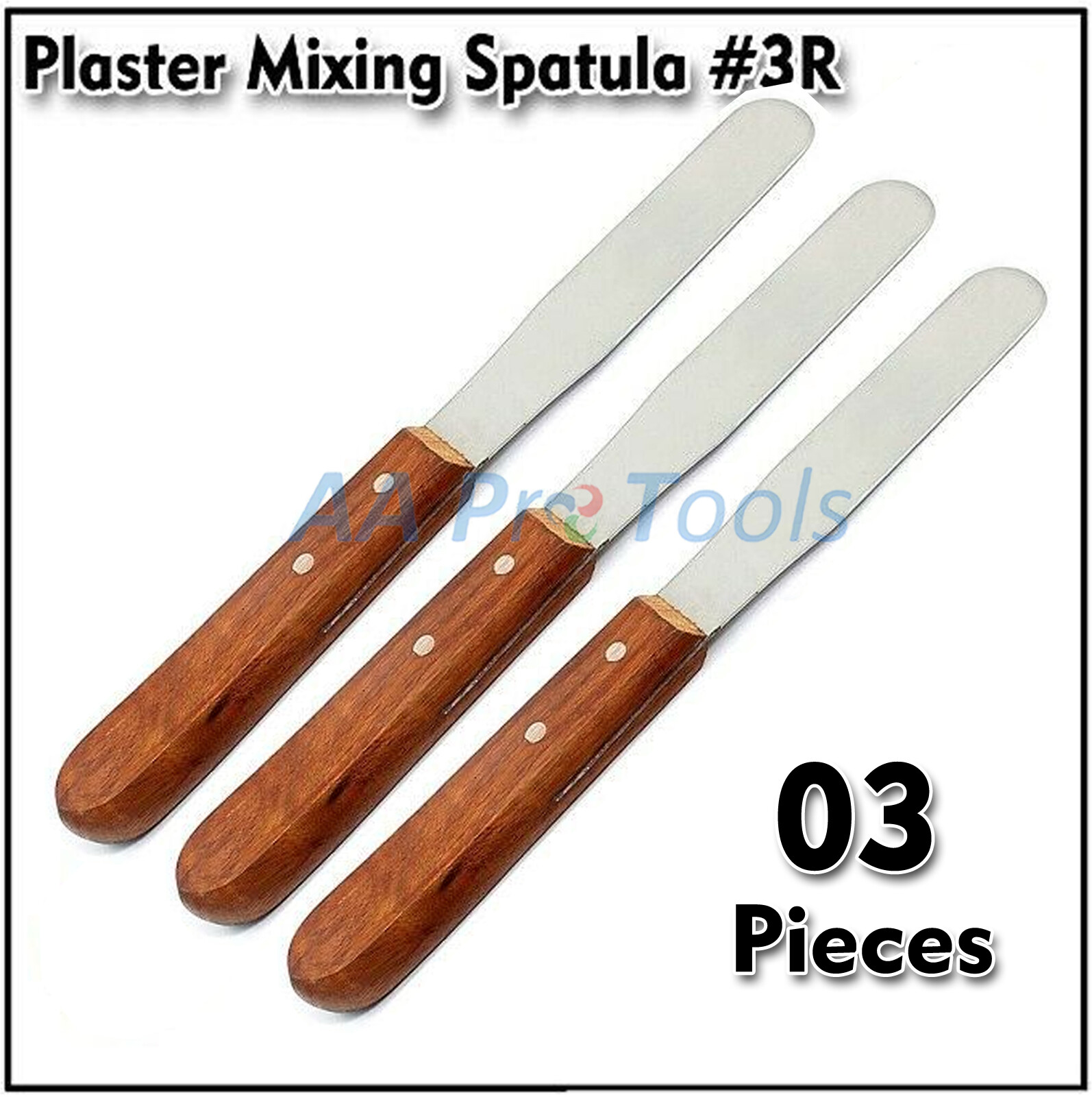 3 Pcs DENTAL LAB INSTRUMENT MIXING SPATULA #3R STAINLESS STEEL