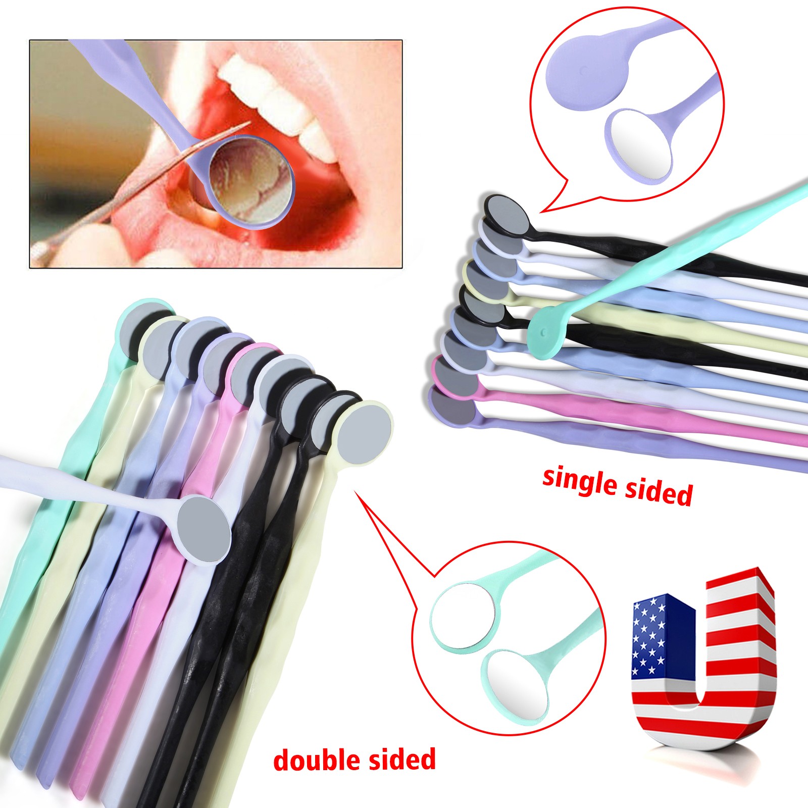 Dental Autoclavable PREMIUM Mouth Mirrors Front Surface Double /Sgl Sided ne