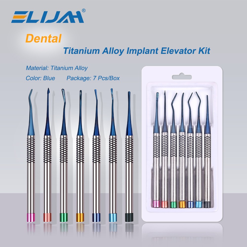 7 Blue Root Elevator Luxating PDL Dental Instruments Implant Titan Surgical New