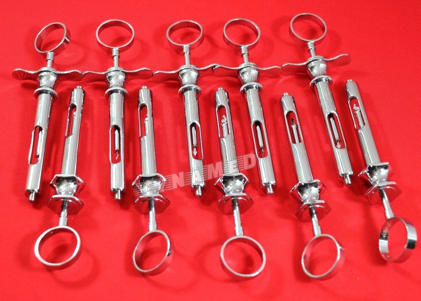 Lot of 10 GERMAN STAINLESS DENTAL ASPIRATING SYRINGE DENTAL INSTRUMENTS 1.8CC