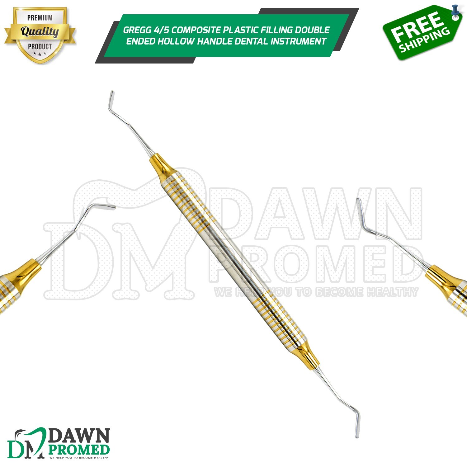 Gregg 4/5 Composite Plastic Filling Double Ended Hollow Handle Dental German Gr