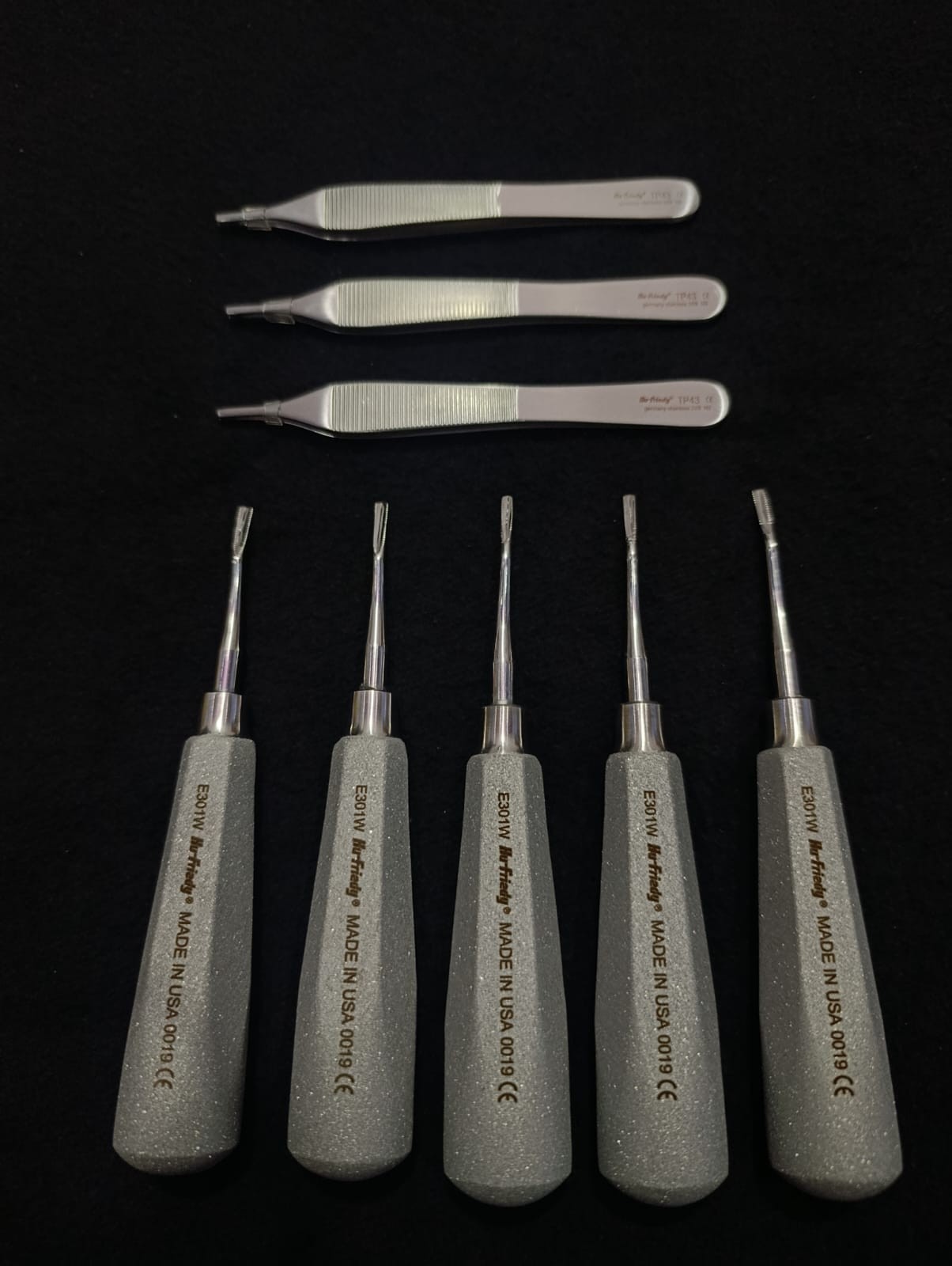 Lot of 8 PCS Hu-Friedy Dental Elevator&TISSUE PLIERS ADSON-BROWN #43