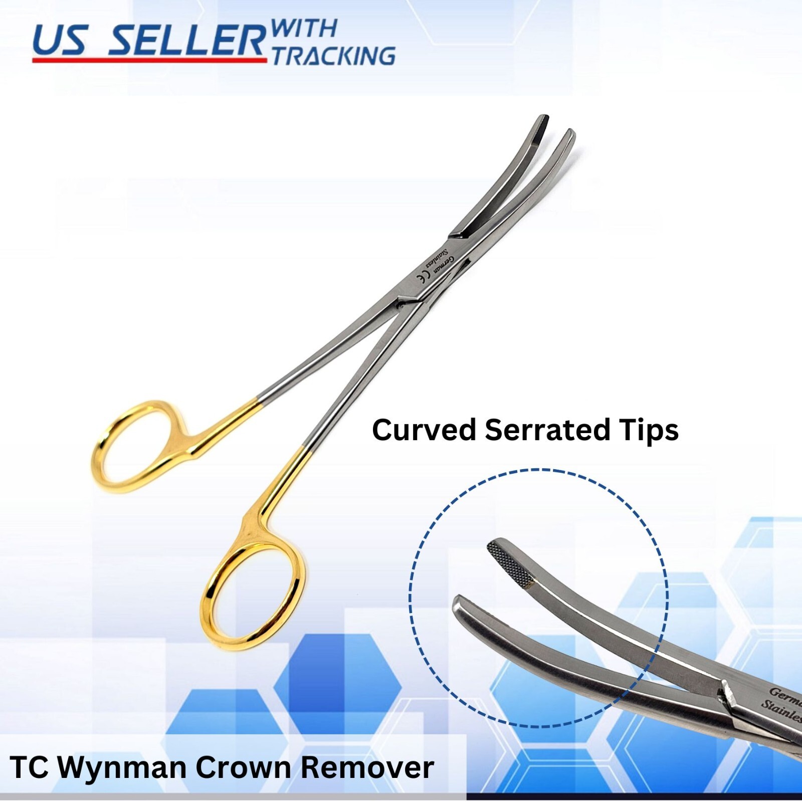 Premium Surgical Wynman 7″Crown Remover Gripper TC Forceps Dental Instruments CE