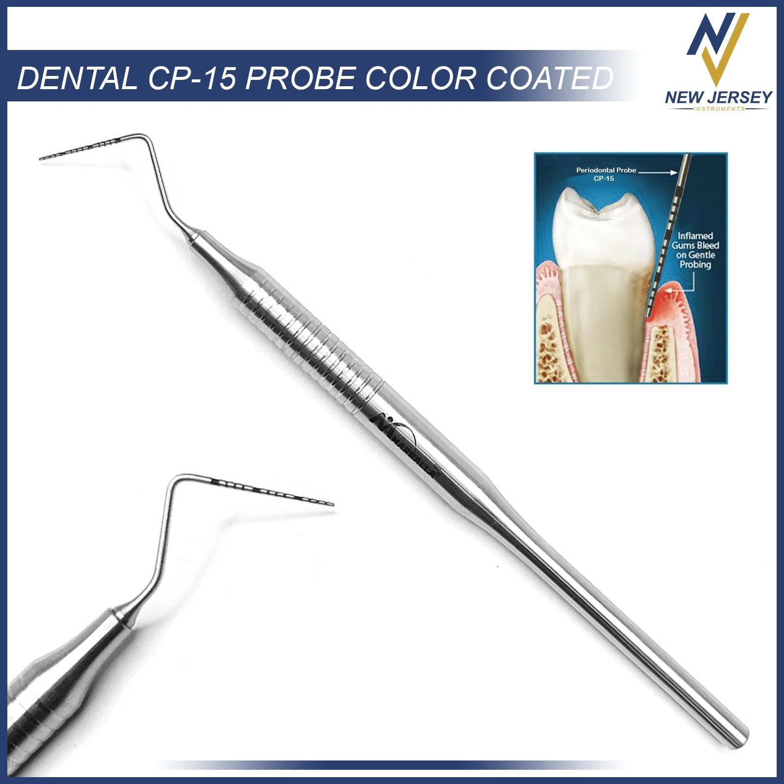 Dental UNC-15 CP Probe Color Coded-Marking Probe Periodontal Examination probe