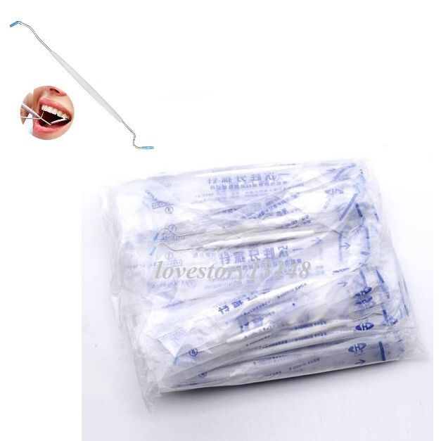 100 Pcs Disposable Dental Basic Instrument Probe Explorer Aseptic Packaging