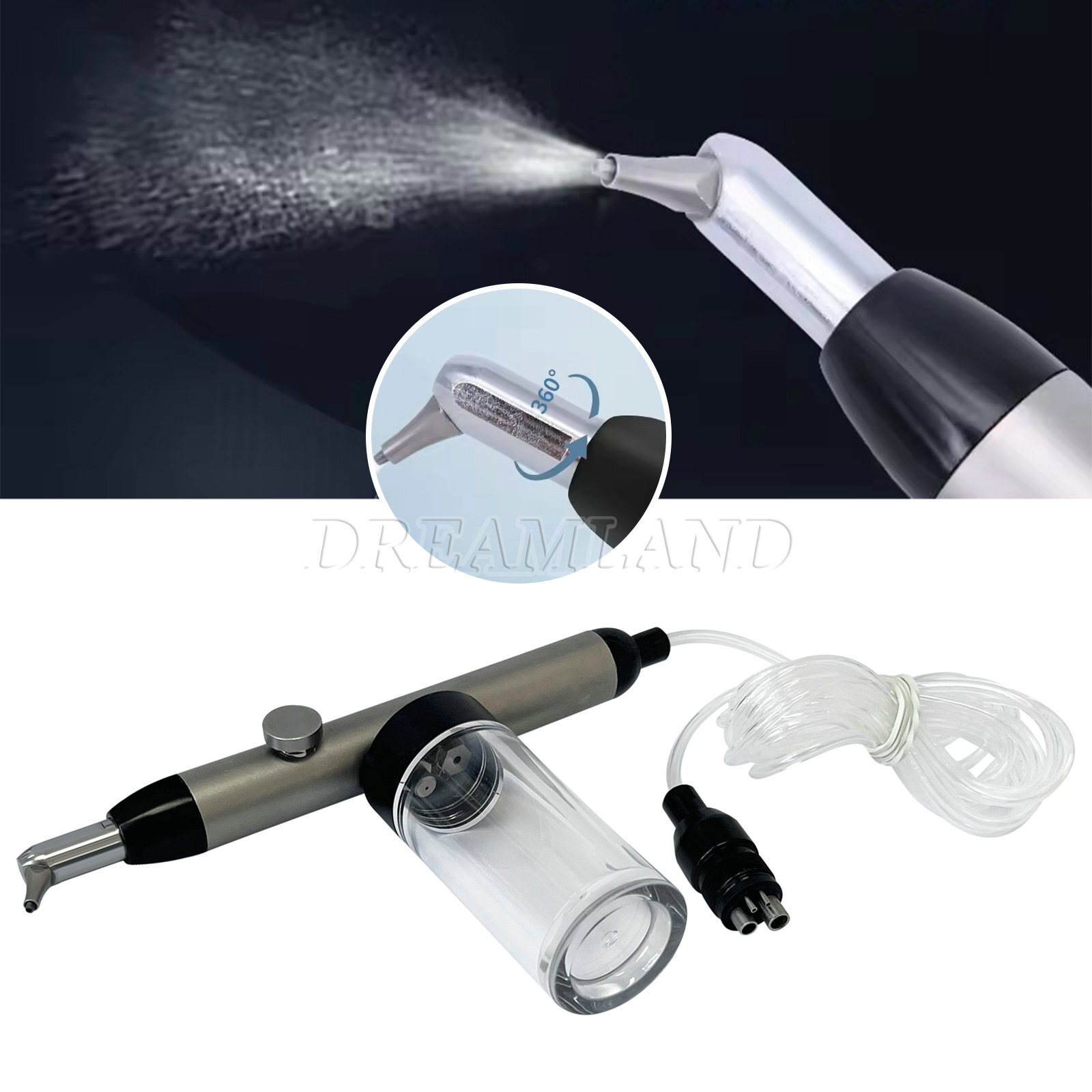 Dental Alumina Air Abrasion Polisher Sandblasting Sandblaster Prophy Gun 4Hole